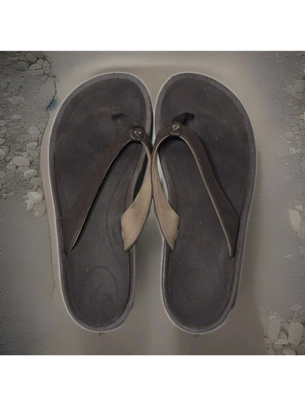 OluKai Kulapa Kai Flip Flop Thong Sandal Shoes Brown Java Wood Womens Size 10